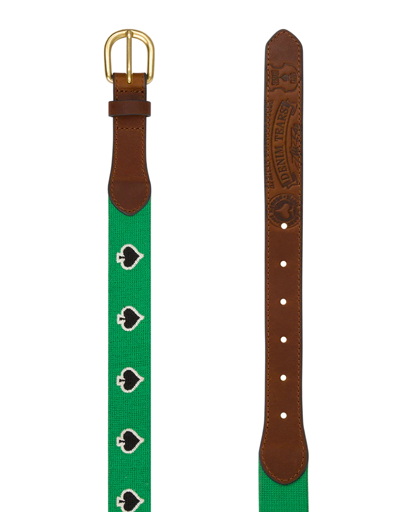 Denim Tears x Stussy Spade Needlepoint Belt Green/Brown – Sneaker