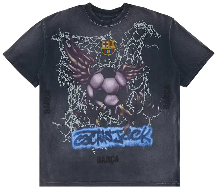 Cactus Jack by Travis Scott x FC Barcelona Washed Spray Logo Tee Cactus Jack by Travis Scott x FC Barcelona Washed Spray Logo Tee