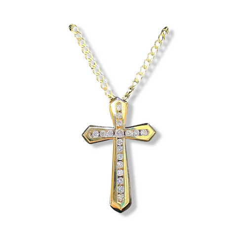 24inch Chain w/ 10kt Diamond Cross