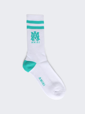 Amiri MA Logo-Intarsia Ribbed Stretch Cotton-Blend Socks