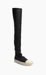 Rick Owens Leather Over-The-Knee Stocking Boots Black and Milk
