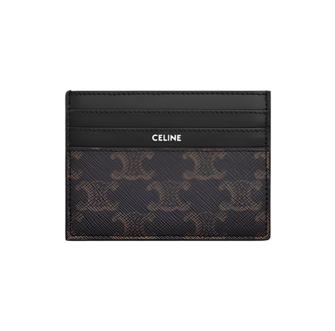 CELINE LARGE CARD HOLDER IN TRIOMPHE CANVAS AND CALFSKIN