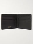 YSL Logo-Appliquéd Croc-Effect Leather Billfold Wallet