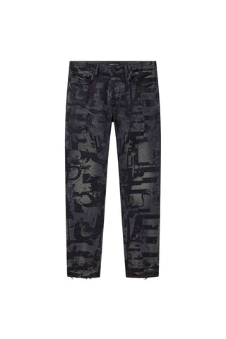 Purple P001 Grunge Print Jeans