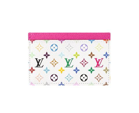 LV x Takashi Murakami Card Holder White Multicolored