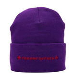 CHROME HEARTS 'TRIPLE CROSS' PURPLE BEANIE