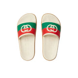 Gucci Rubber Web Interlocking G Sandals