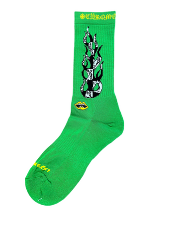 Chrome Hearts Matty Boy Flame Socks Green