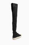 Rick Owens Leather Over-The-Knee Stocking Boots Black and Milk