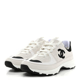 Chanel Suede Calfskin Grosgrain Womens CC Sneakers