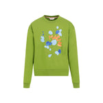 MARNI KIWI GREEN COTTON CREW NECK SWEATSHIRT