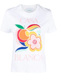 Casablanca Women Le Pouvoir Des Fleurs Printed Fitted T-shirt White