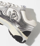 Chanel Fabric & Laminated 
White & Silver