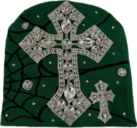 Billionaire Dreams Spider Web Beanie Green/Black