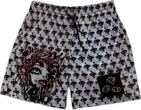 Aopsia Red Lips Mesh Shorts