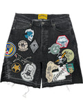 GODSPEED PATCHWORK DENIM SHORTS V2 BLACK