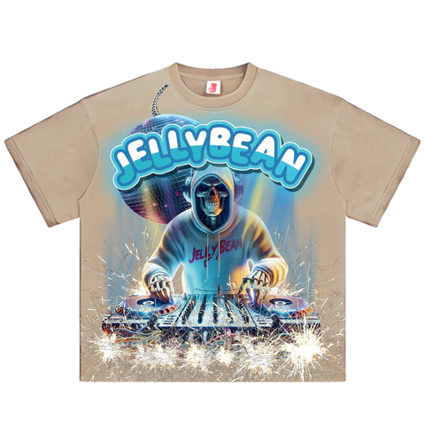 Jellybean AI Skeleton DJ Distressed Tee
