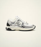 Chanel Fabric & Laminated 
White & Silver