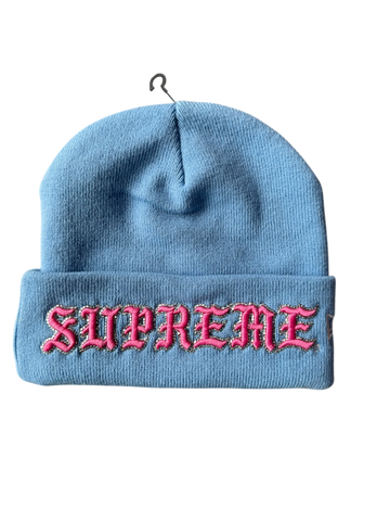 Supreme Old English Rhinestone Beanie Baby Blue