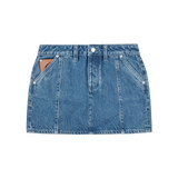Corteiz Stitch Down Denim Skirt Faded Blue
