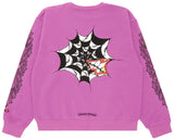 Chrome Hearts X Matty Boy Spider Web Crewneck Sweatshirt Purple