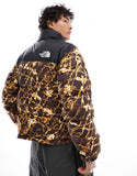 The North Face 1996 Nuptse Down Puffer Jacket Brown Abstract