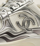 Chanel Fabric & Laminated 
White & Silver