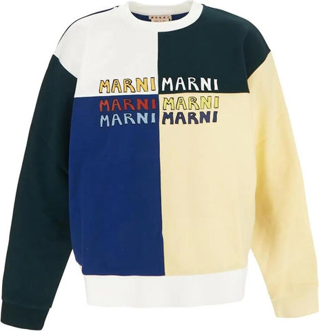 Marni Puzzle Logo Brushed Sweatshirt in Multi