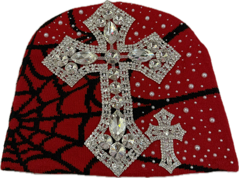 Billionaire Dreams Spider Web Beanie Red/Black