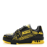 LOUIS VUITTON
Calfskin Graffiti Mens LV Trainer Sneakers 8 Black Yellow