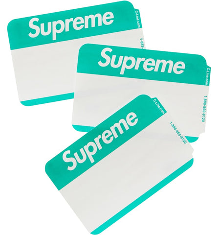 Supreme Name Badge Stickers (Single) Green