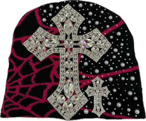 Billionaire Dreams Spider Web Beanie Black/Pink