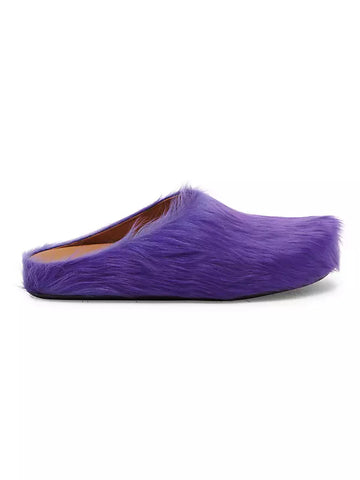 Marni Fussbett Calf Hair Sabots Light Violet