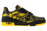LOUIS VUITTON
Calfskin Graffiti Mens LV Trainer Sneakers 8 Black Yellow