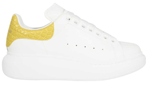 Alexander McQueen Oversized Sneaker Crocodile White Yellow