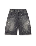 Vale Blue Cluster Jorts Black