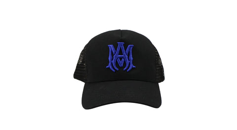 Amiri MA Logo Trucker Hat Black & Blue