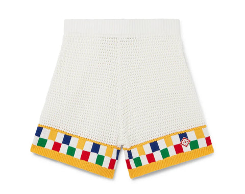 Casablanca Yellow Checker Knit Shorts
