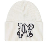 Palm Angels Monogram Off White Beanie