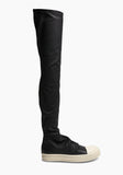 Rick Owens Leather Over-The-Knee Stocking Boots Black and Milk