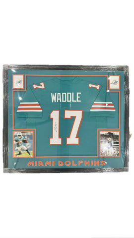 Jaylen Waddle Dolphins Framed Jersey