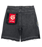 GODSPEED PATCHWORK DENIM SHORTS V2 BLACK