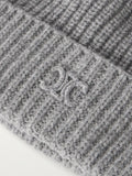 Celine Logo-Embroidered Ribbed Cashmere Beanie