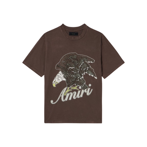 AMIRI Eagle Glittered Logo Print Cotton Jersey T-shirt