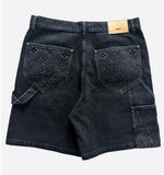 Louis Vuitton Washed Black Monogram Carpenter Shorts