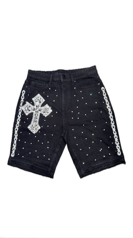 Billionaire Dreams Cross & Crystals Short Black