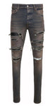 Amiri Dark Indigo & Black Patch Trasher Jeans