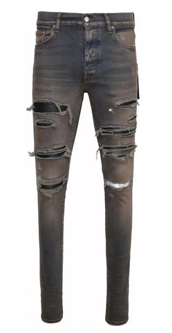 Amiri Dark Indigo & Black Patch Trasher Jeans