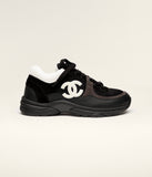 Chanel Mesh, Suede Calfskin & Grained Calfskin 
Black & White Sneakers
