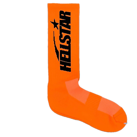 Hellstar Logo Socks Neon Orange